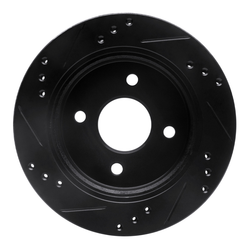 Ford Contour Brake Rotor (1) - Rear Right - R1 Concepts - Drilled & Slotted - Black - `95-`04
